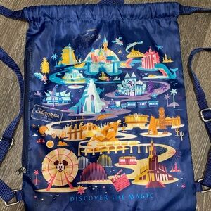 Vintage Disneyland California Adventure Drawstring Backpack